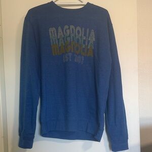 Magnolia Blue Sweatshirt with Retro Logo